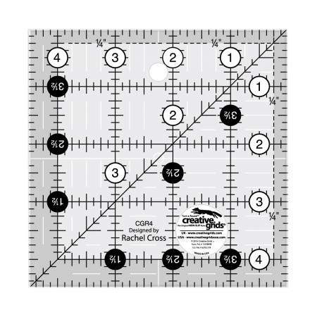 Creative Grid Ruler 4 1/2" Sq