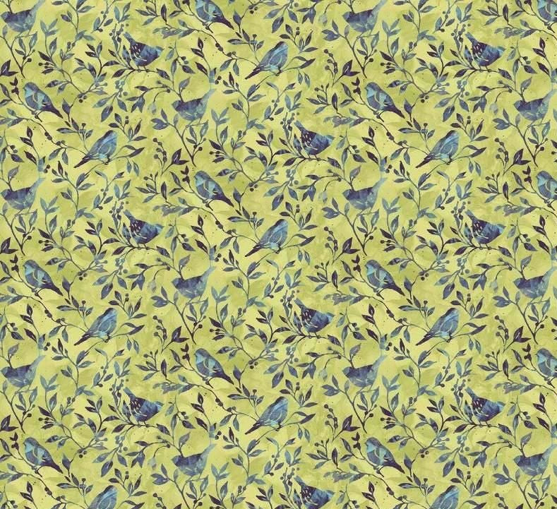 Fabric - Jasmine Birdy Vine Springs Creative 44" 18177