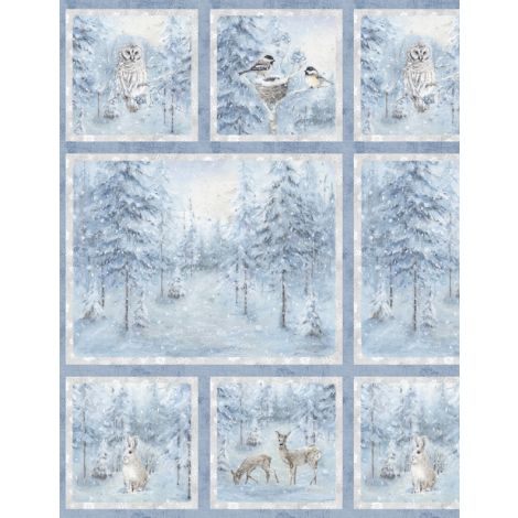 Fabric - Woodland Frost Panel by Wilmington 17781-491