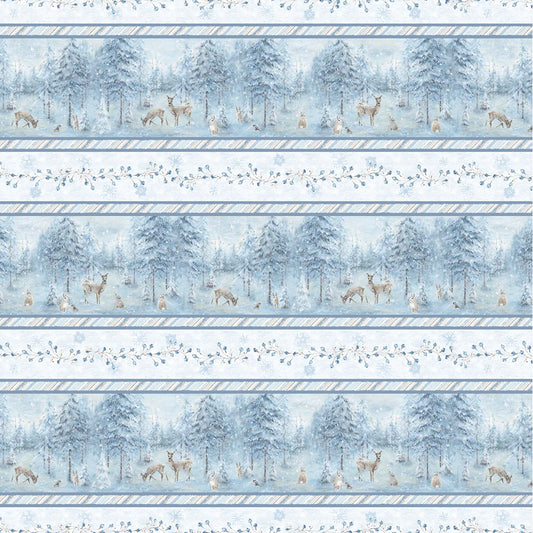 Fabric - Woodland Frost Repeating Stripe # 17782-419