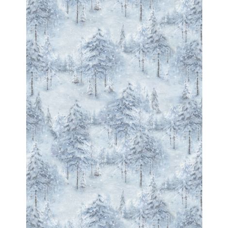 Fabric - Woodland Frost in Blue Forrest, 44"  14484-414