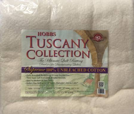 Batting - Tuscany Supreme 100% Natural Cotton Batting King 120in x 120in